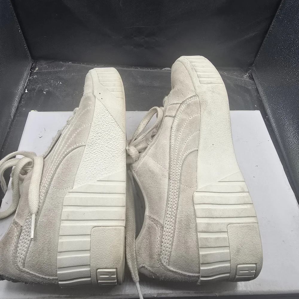 Puma‎ Cream Suede Sneakers Lace Up Women Size 9.5